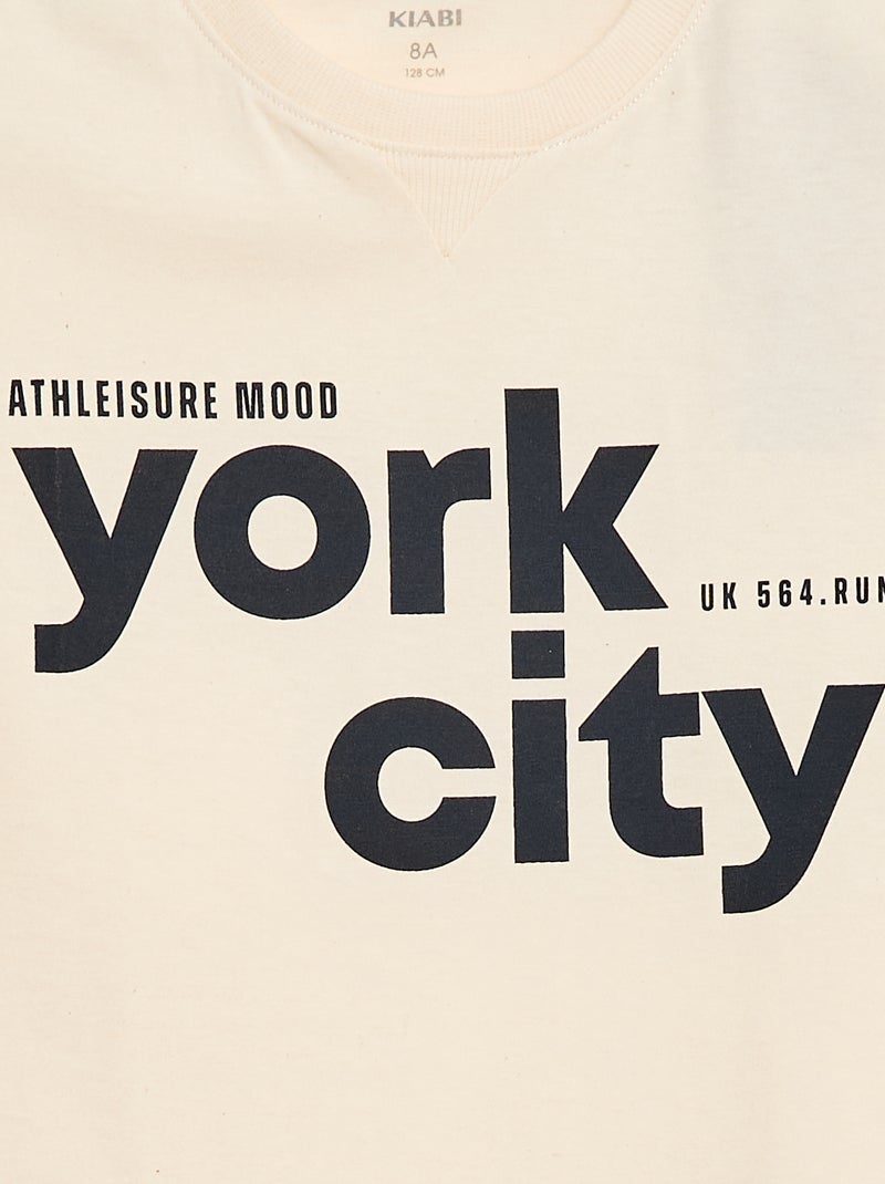 T-shirt stampata con messaggio Beige - Kiabi