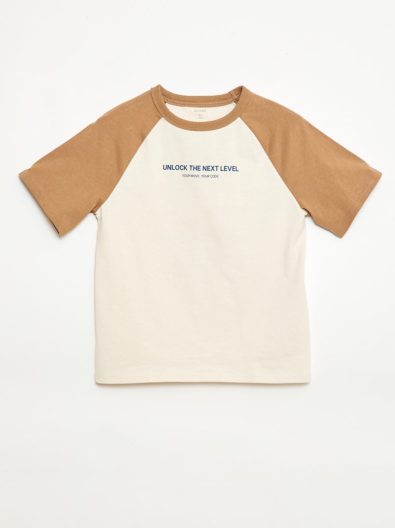 T-shirt stampata con messaggio Bianco - Kiabi
