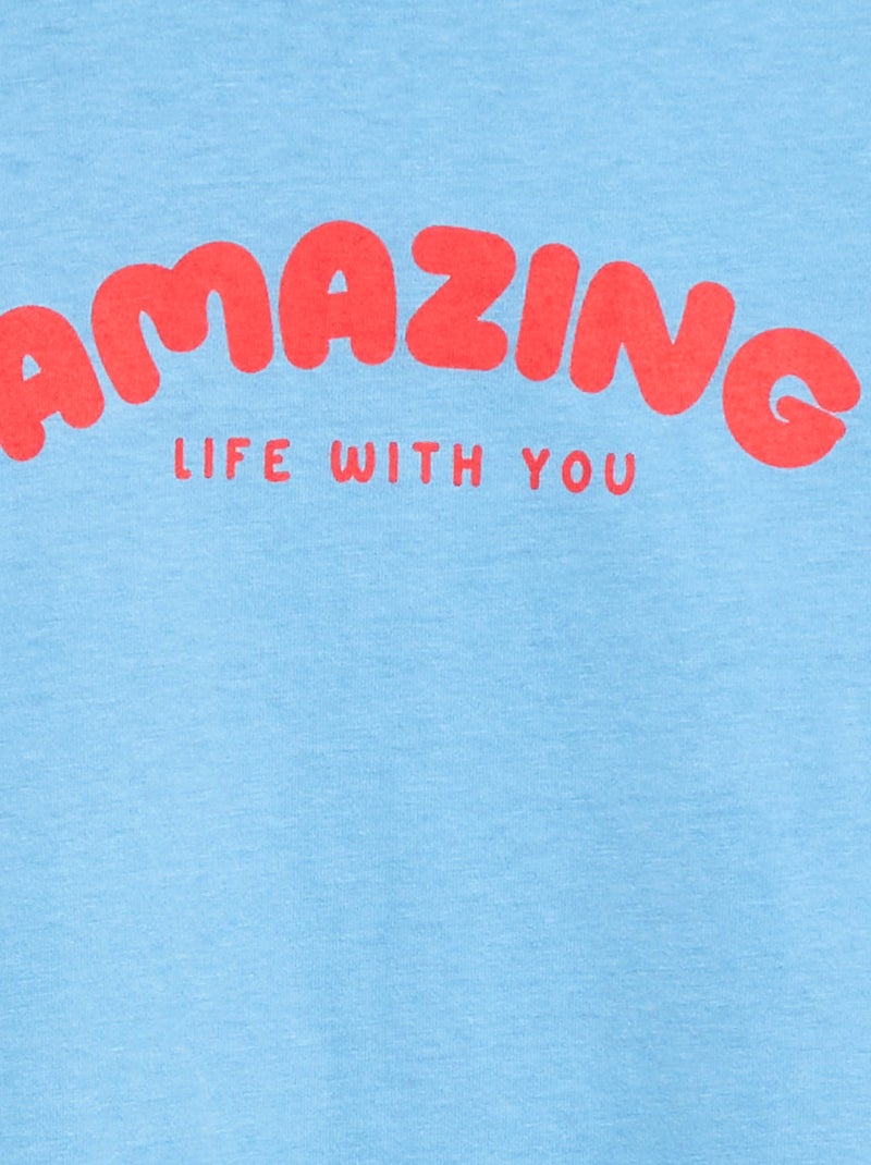 T-shirt stampata con messaggio Blu - Kiabi