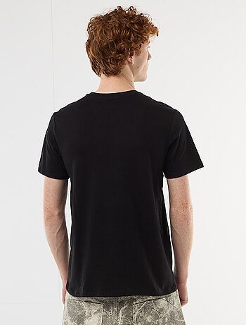 T-shirt stampata con motivo piazzato in cotone tinta unita