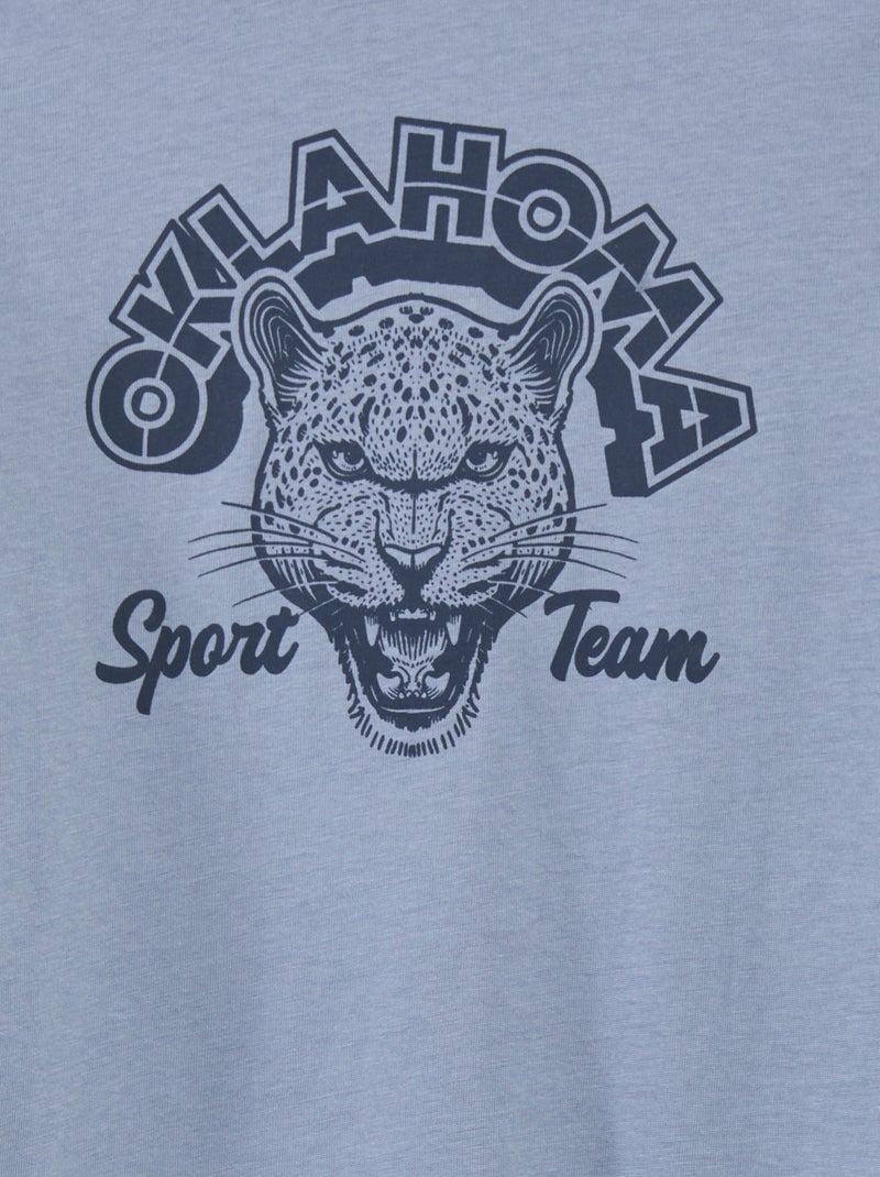 T-shirt stampata con scollo tondo BLU - Kiabi