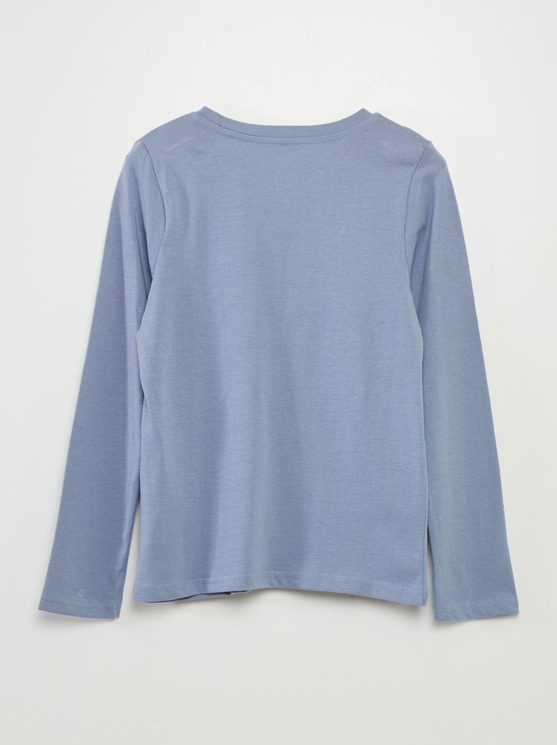 T-shirt stampata con scollo tondo BLU - Kiabi