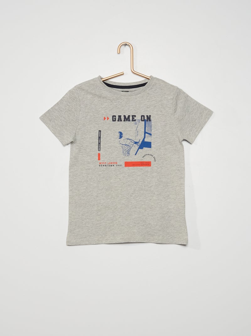 T-shirt stampata con scollo tondo GRIGIO - Kiabi
