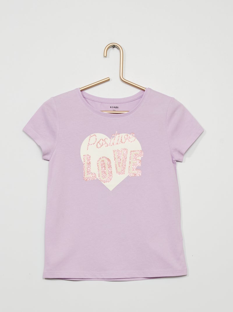 T-shirt stampata con scollo tondo VIOLA - Kiabi