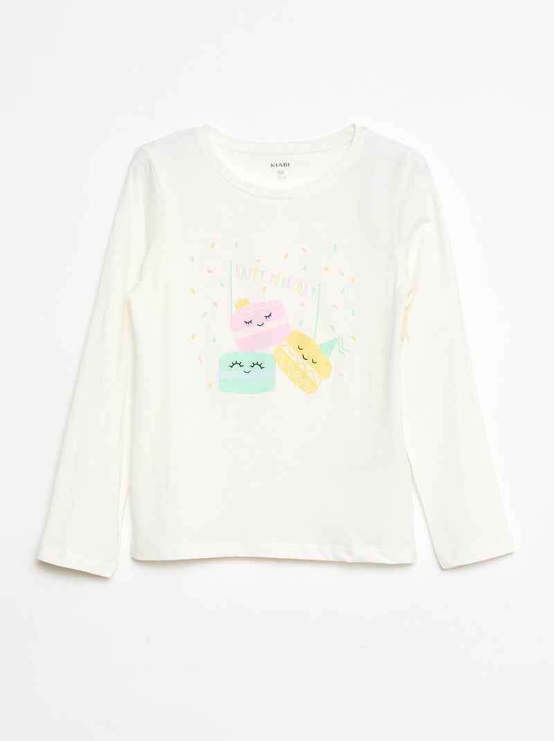 T-shirt stampata con scritta Beige - Kiabi