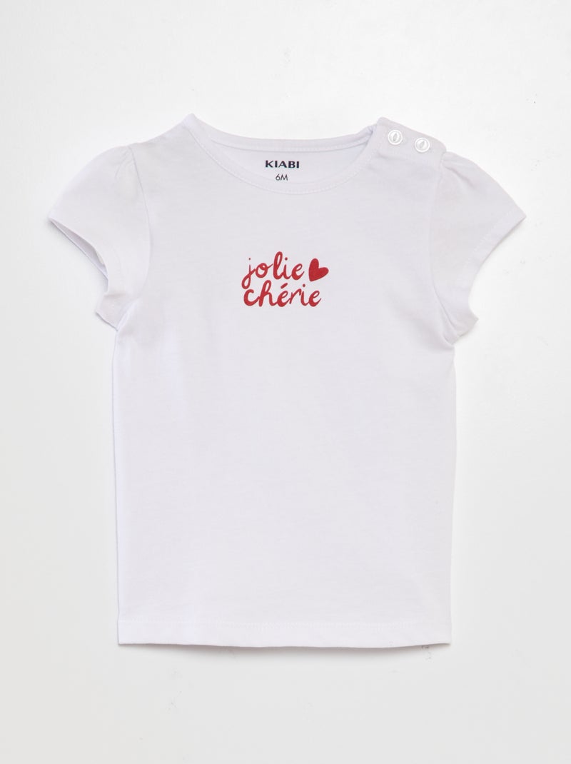 T-shirt stampata con scritta BIANCO - Kiabi