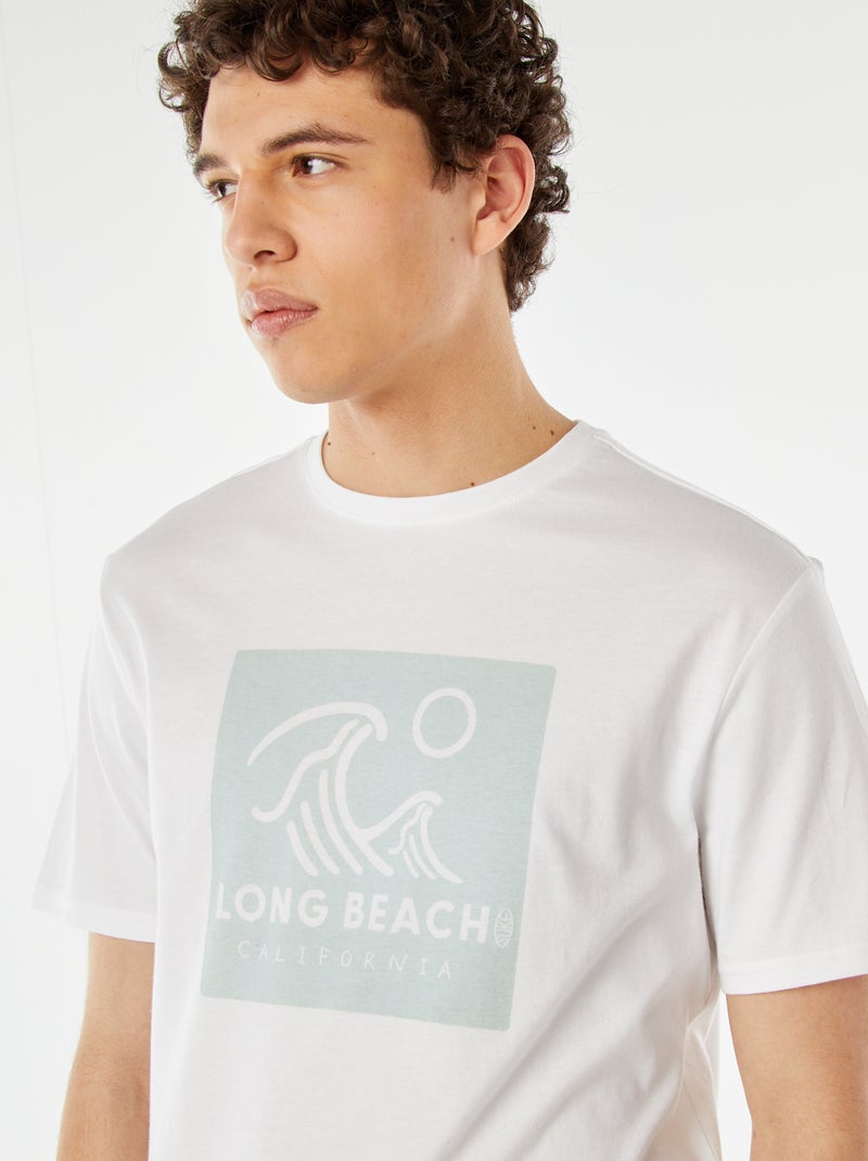 T-shirt stampata con scritta Bianco - Kiabi