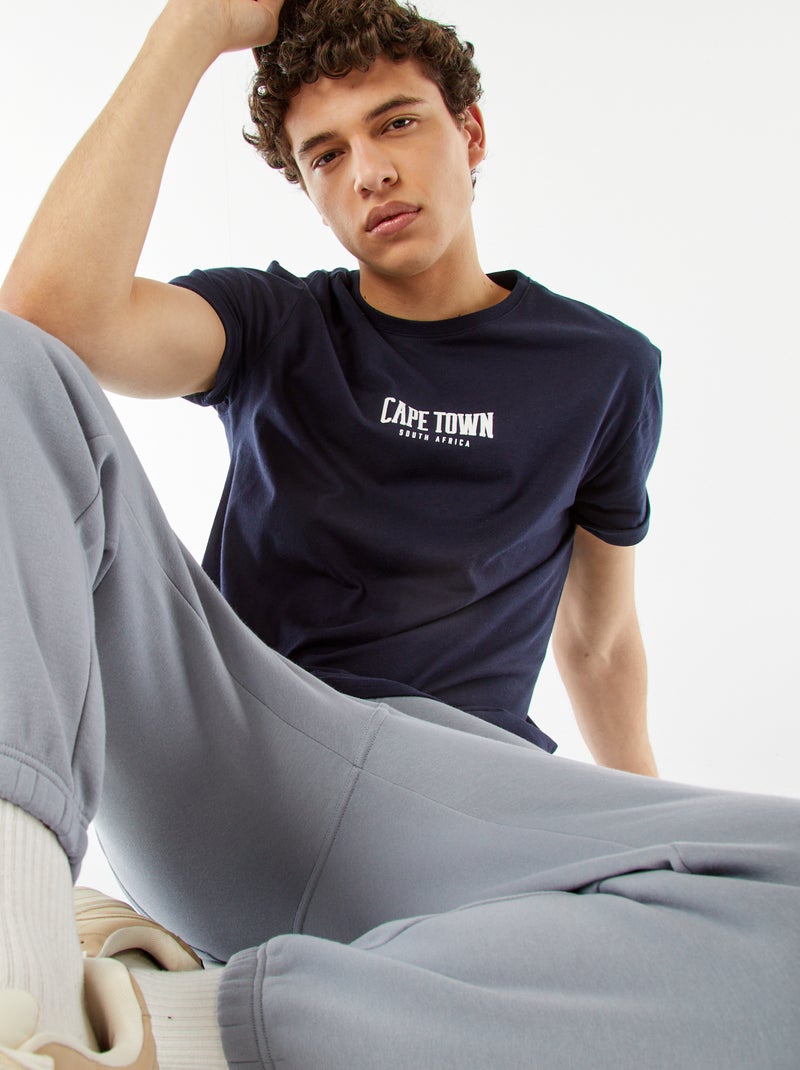 T-shirt stampata con scritta Blu - Kiabi