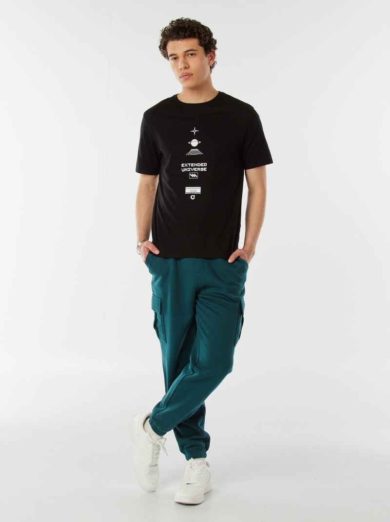 T-shirt stampata con scritta Nero - Kiabi