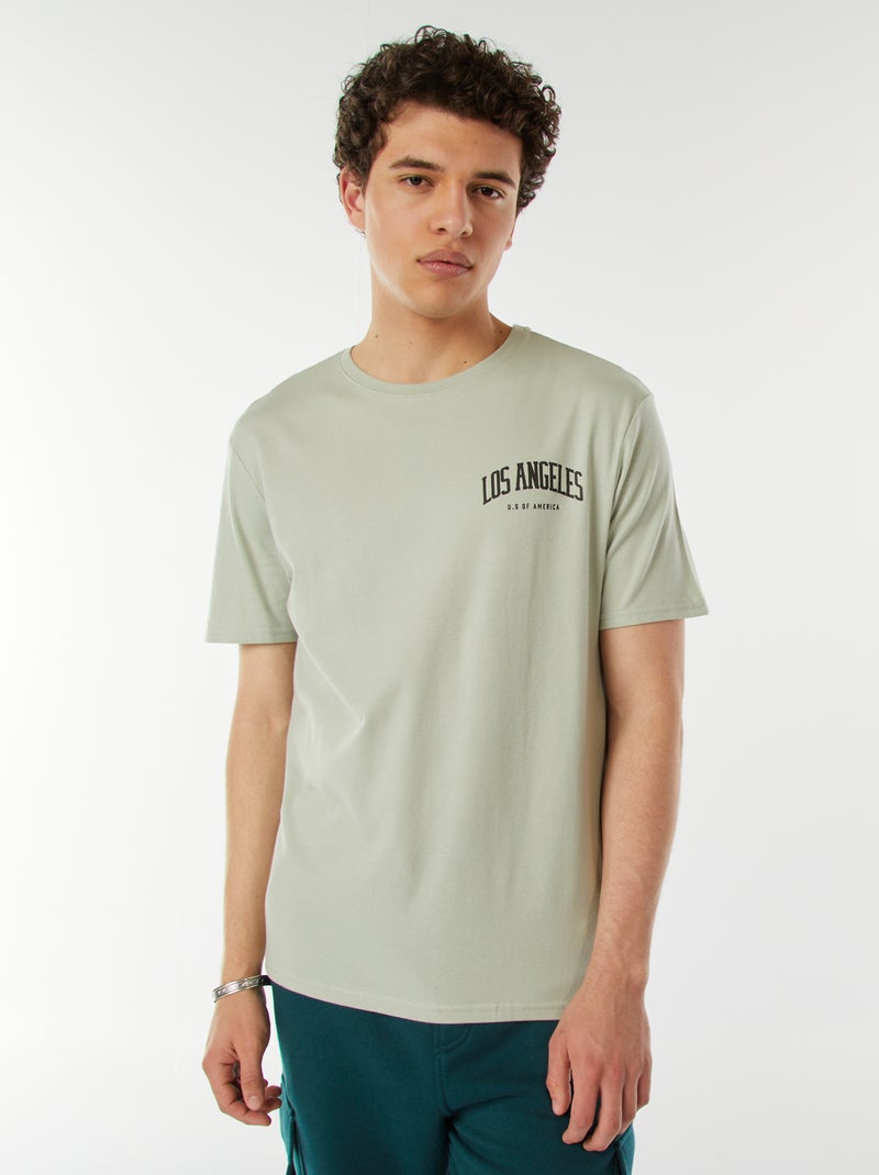 T-shirt stampata con scritta Verde - Kiabi