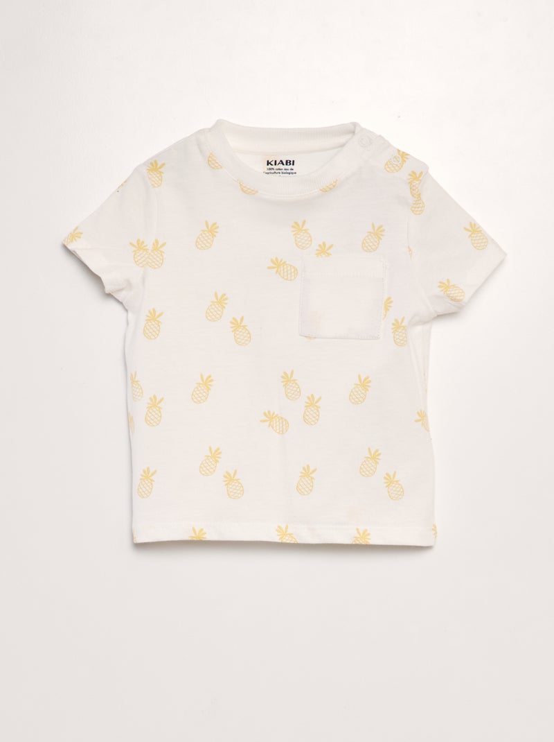 T-shirt stampata con tasche BIANCO - Kiabi