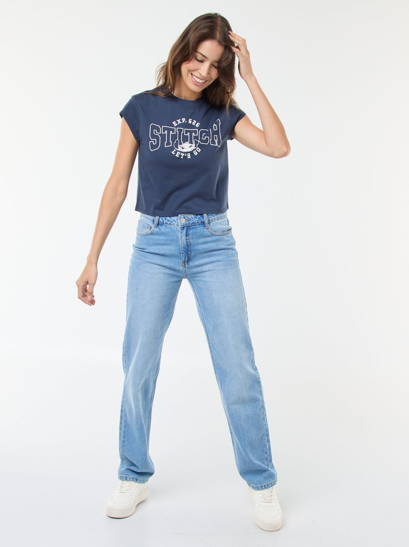 T-shirt stampata 'Disney' 'Stitch' in cotone Blu - Kiabi