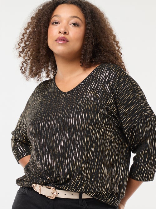 T-shirt stampata dorata 'Only Carmakoma' - Kiabi