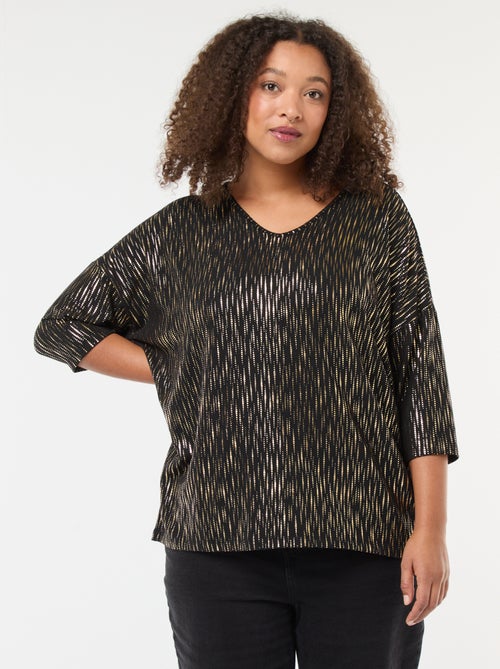 T-shirt stampata dorata 'Only Carmakoma' - Kiabi