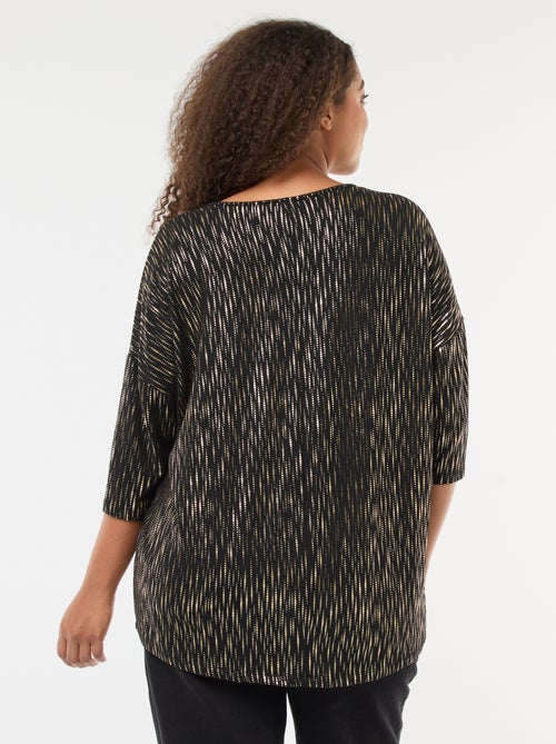 T-shirt stampata dorata 'Only Carmakoma' - Kiabi