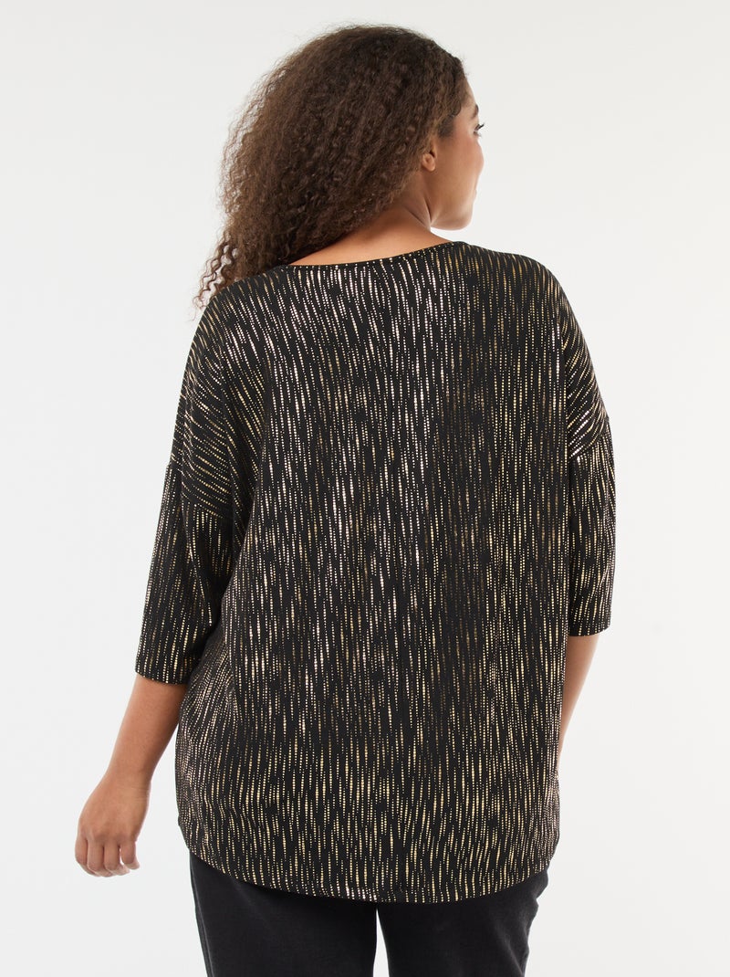 T-shirt stampata dorata 'Only Carmakoma' Nero - Kiabi