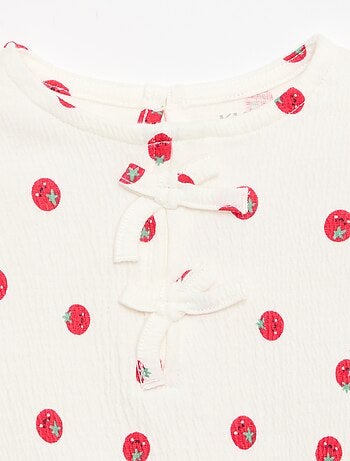 T-shirt stampata e con volant