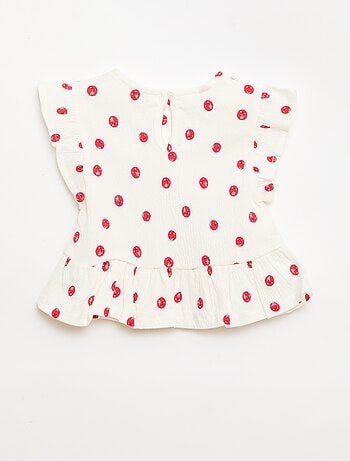 T-shirt stampata e con volant