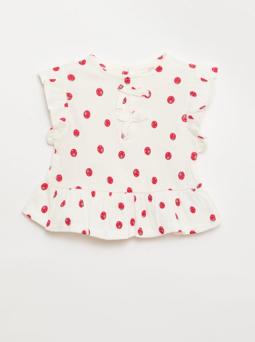 T-shirt stampata e con volant - Kiabi