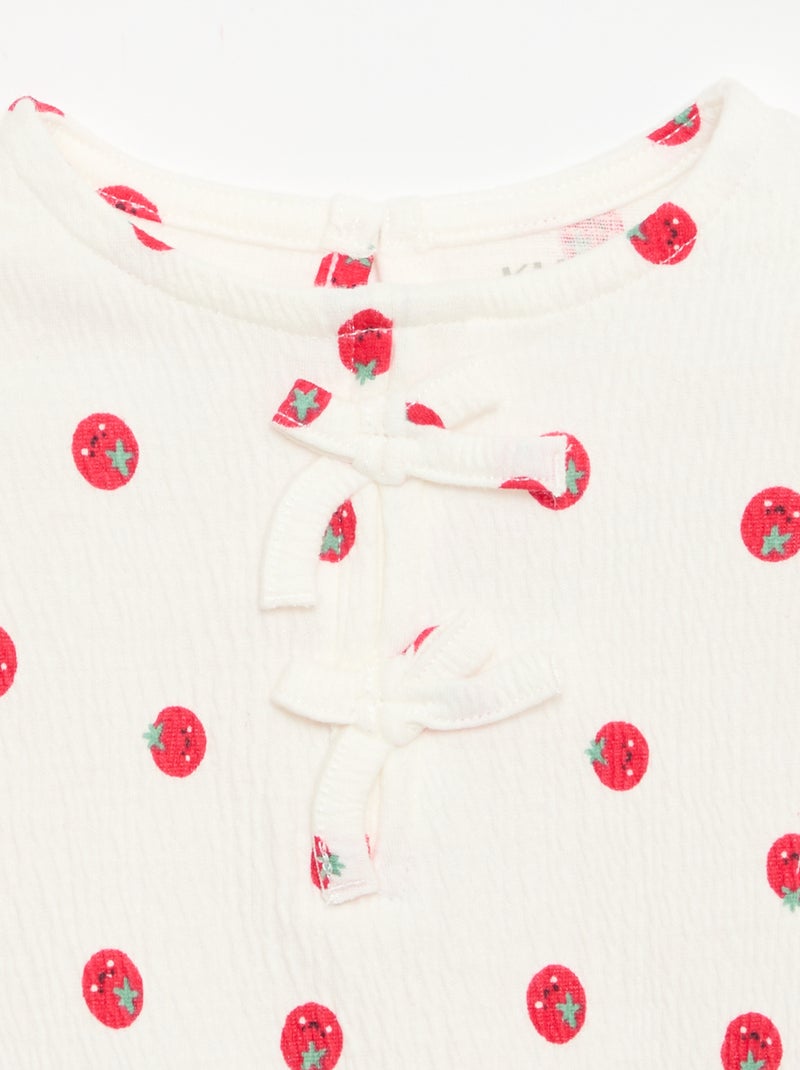 T-shirt stampata e con volant Bianco - Kiabi