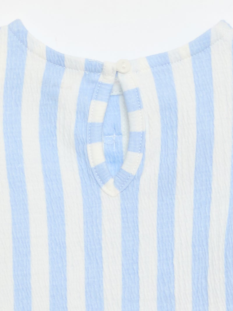 T-shirt stampata e con volant Blu - Kiabi