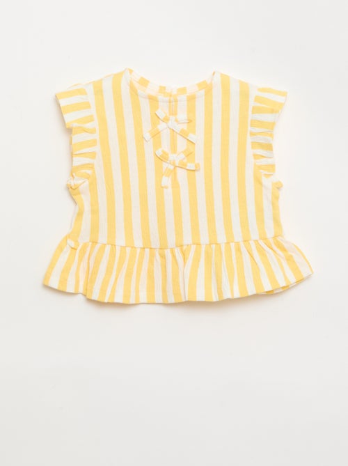 T-shirt stampata e con volant - Kiabi