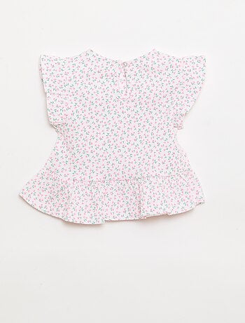 T-shirt stampata e con volant