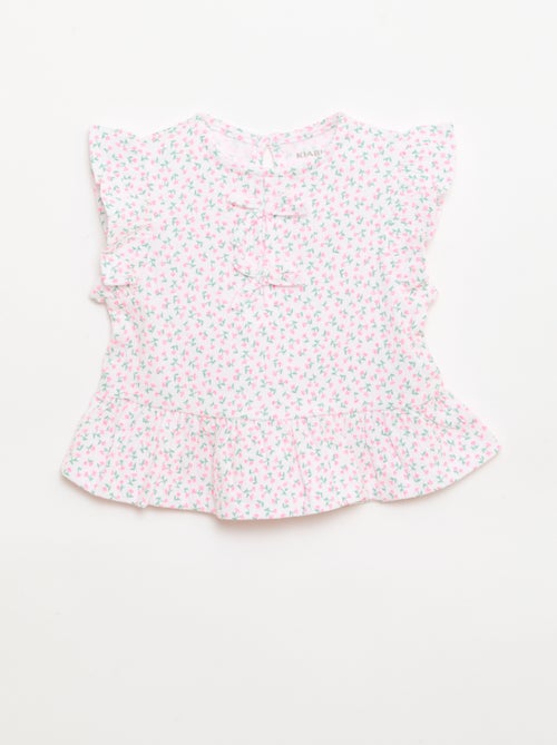 T-shirt stampata e con volant - Kiabi