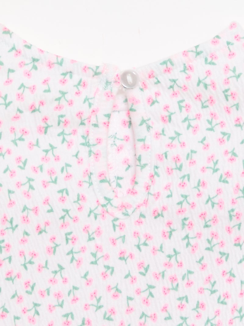T-shirt stampata e con volant Rosa - Kiabi