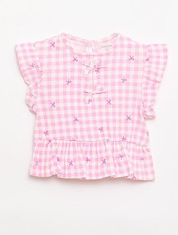 T-shirt stampata e con volant