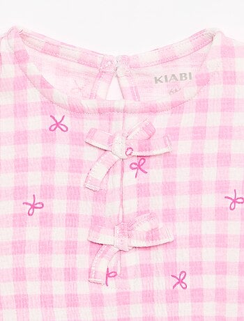 T-shirt stampata e con volant