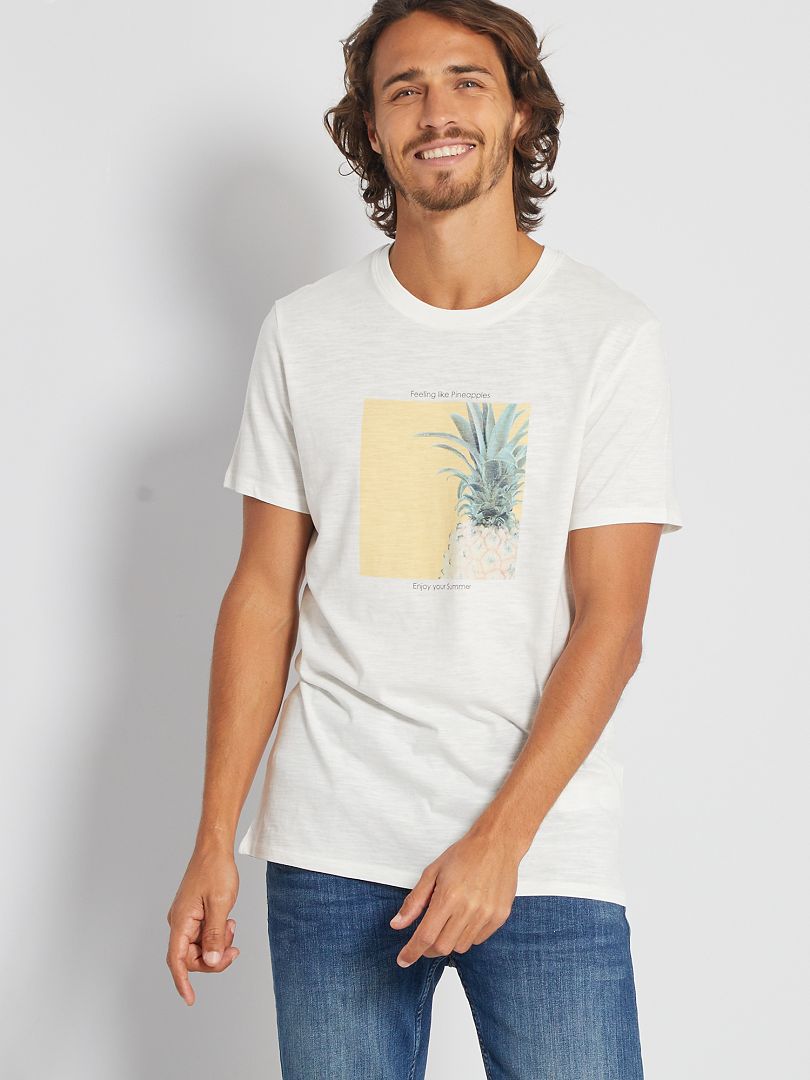 T-shirt stampata 'eco-friendly' BIANCO - Kiabi