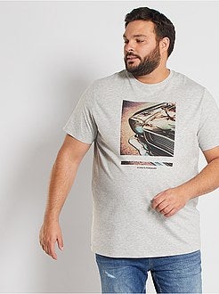 Taglie forti Uomo - T-shirt stampata eco-sostenibile - Kiabi