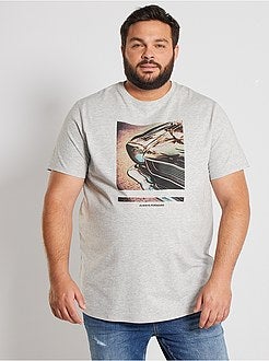 Taglie forti Uomo - T-shirt stampata eco-sostenibile - Kiabi