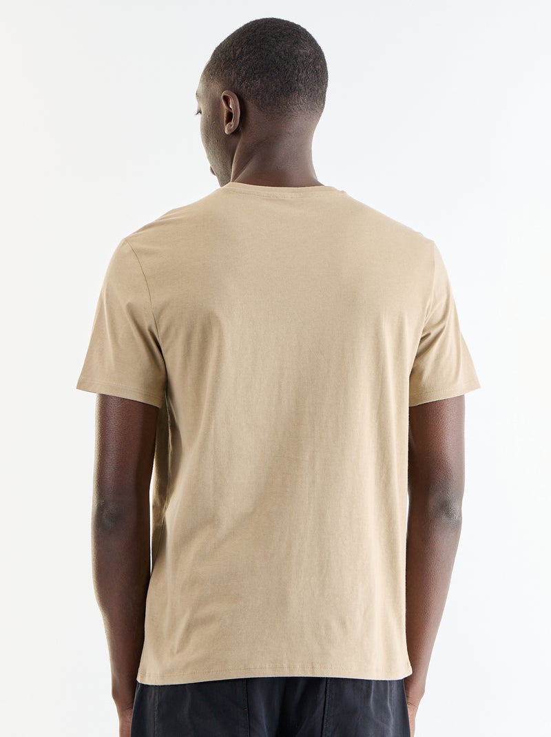 T-shirt stampata fantasia a maniche corte Beige - Kiabi