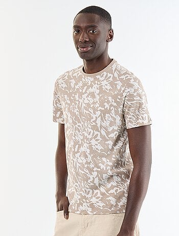 T-shirt stampata fantasia a maniche corte