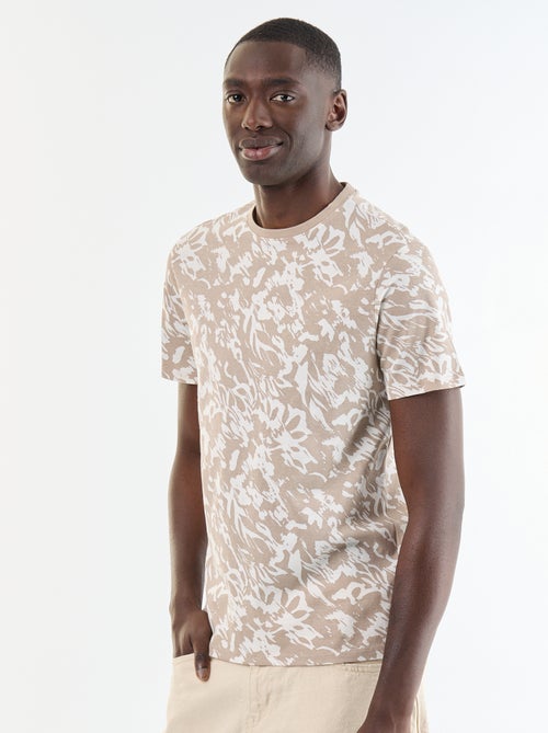 T-shirt stampata fantasia a maniche corte - Kiabi T-shirt stampata fantasia a maniche corte - Kiabi