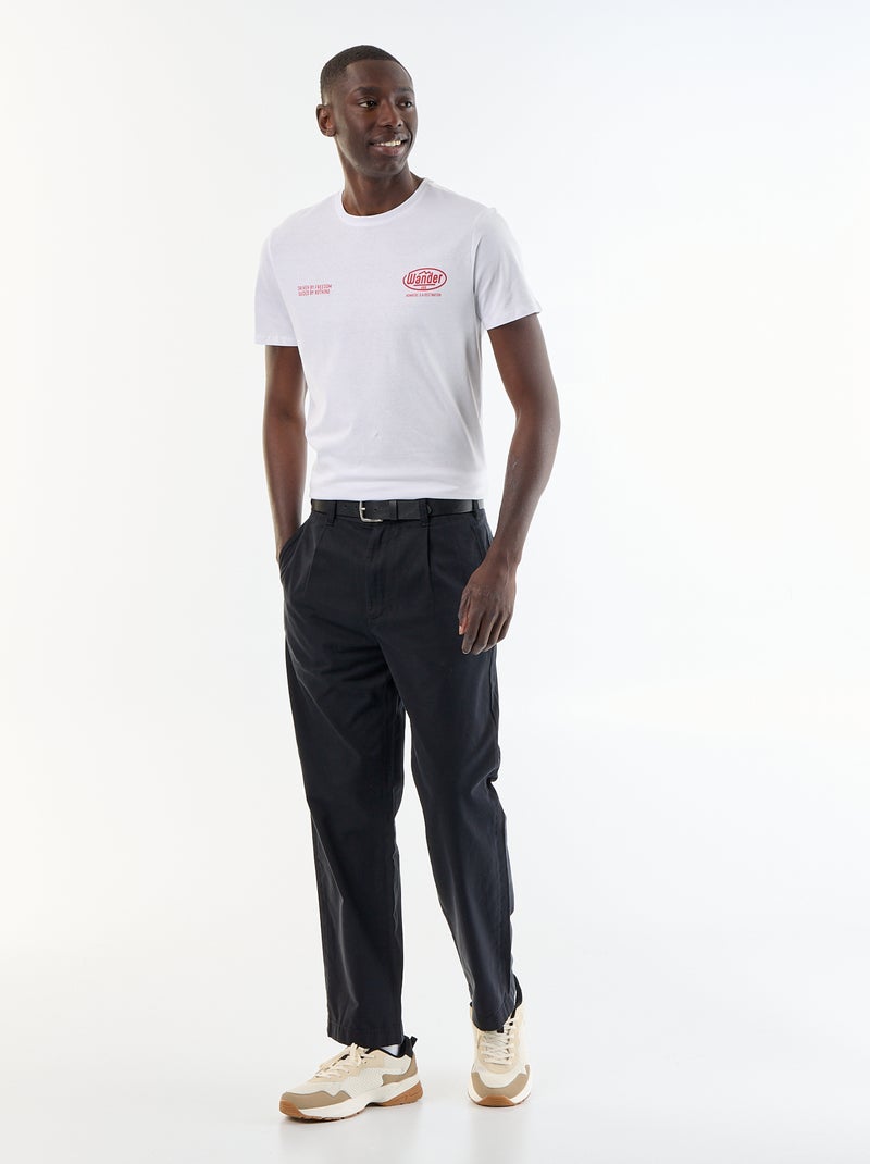 T-shirt stampata fantasia a maniche corte Bianco - Kiabi