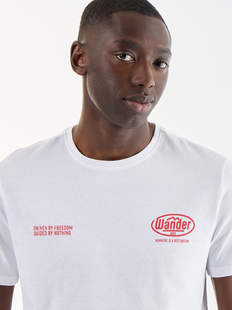 T-shirt stampata fantasia a maniche corte Bianco - Kiabi