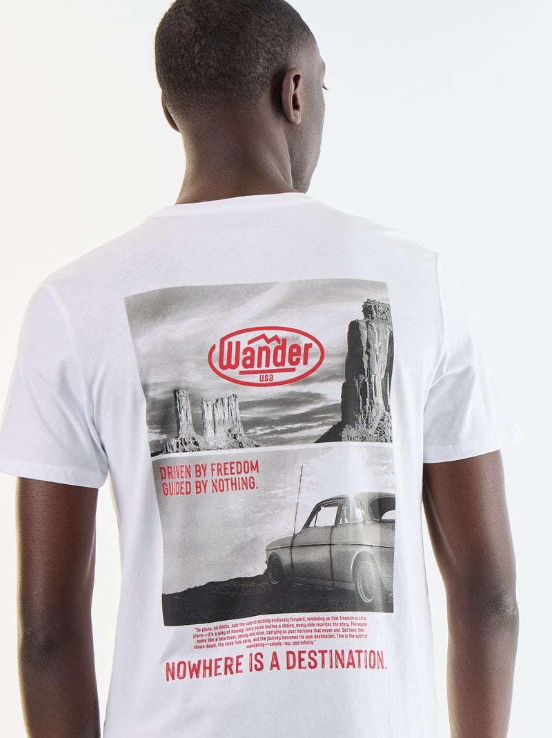 T-shirt stampata fantasia a maniche corte Bianco - Kiabi