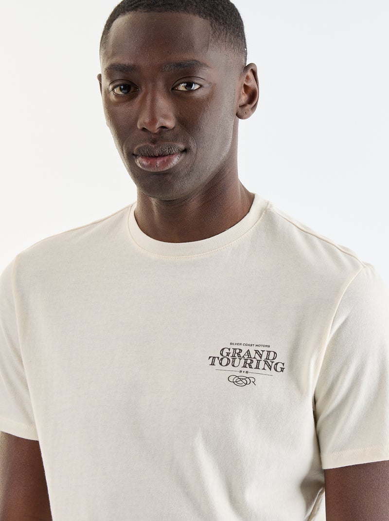 T-shirt stampata fantasia a maniche corte Bianco - Kiabi