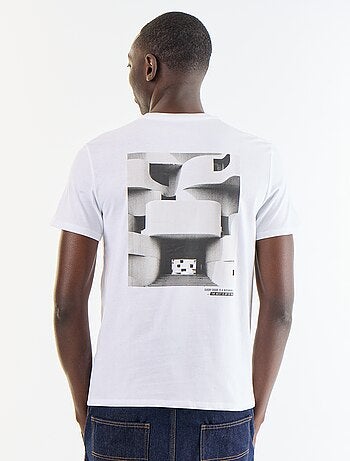T-shirt stampata fantasia a maniche corte