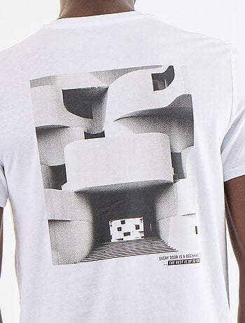 T-shirt stampata fantasia a maniche corte