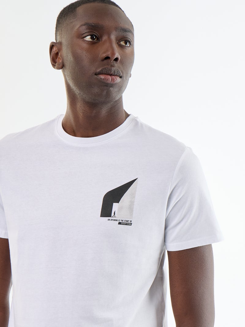 T-shirt stampata fantasia a maniche corte Bianco - Kiabi