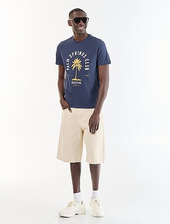 T-shirt stampato fantasia a maniche corte