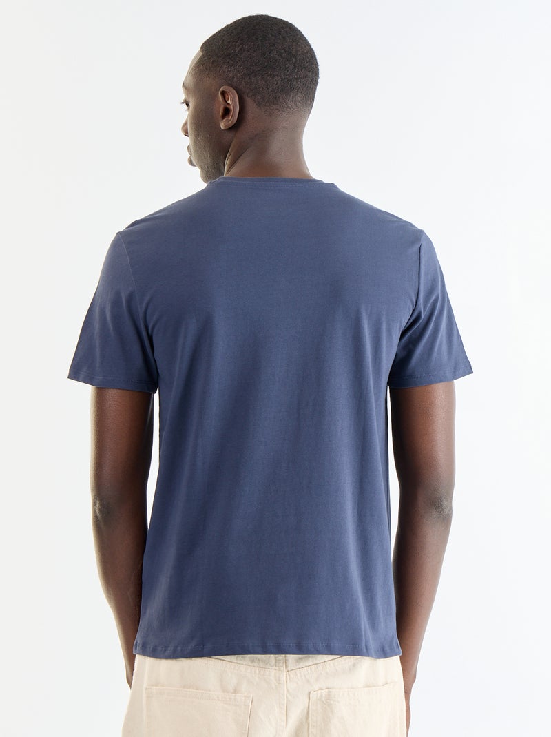T-shirt stampata fantasia a maniche corte Blu - Kiabi