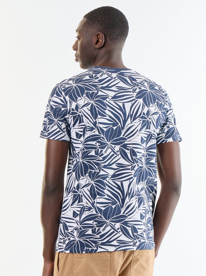 T-shirt stampata fantasia a maniche corte Blu - Kiabi