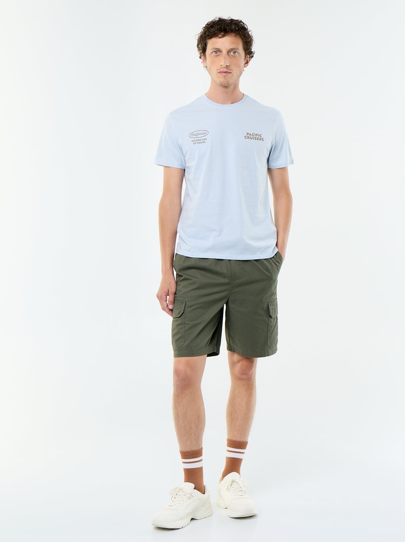 T-shirt stampata fantasia a maniche corte Blu - Kiabi