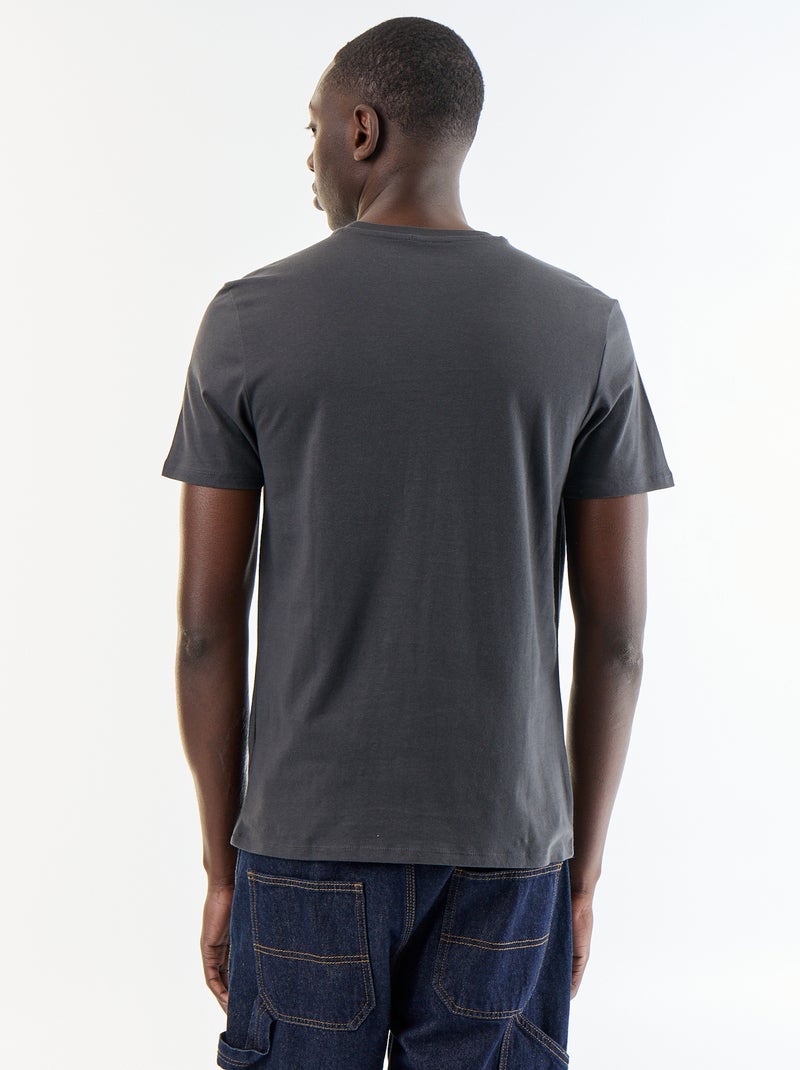 T-shirt stampata fantasia a maniche corte Grigio - Kiabi