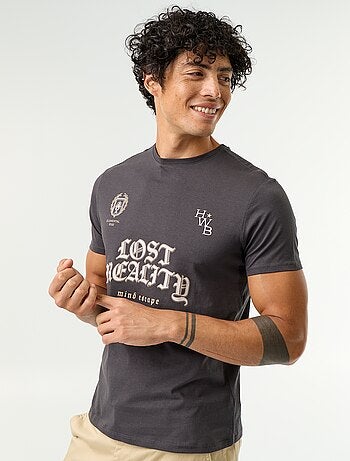 T-shirt con stampa fantasia a maniche corte